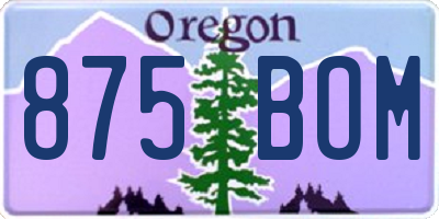 OR license plate 875BOM