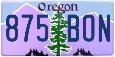 OR license plate 875BON