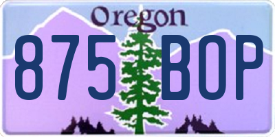 OR license plate 875BOP