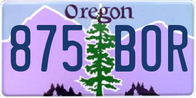 OR license plate 875BOR
