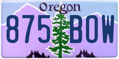 OR license plate 875BOW