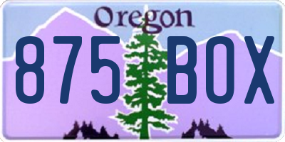 OR license plate 875BOX