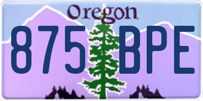 OR license plate 875BPE