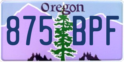 OR license plate 875BPF