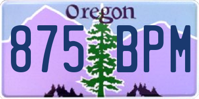 OR license plate 875BPM