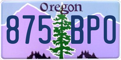 OR license plate 875BPO