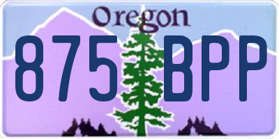 OR license plate 875BPP