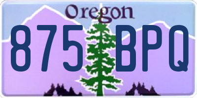 OR license plate 875BPQ