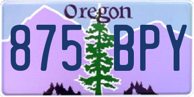OR license plate 875BPY