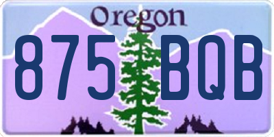 OR license plate 875BQB
