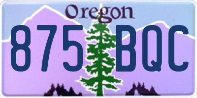 OR license plate 875BQC