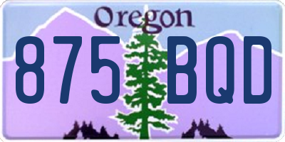 OR license plate 875BQD
