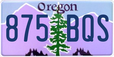 OR license plate 875BQS