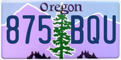 OR license plate 875BQU