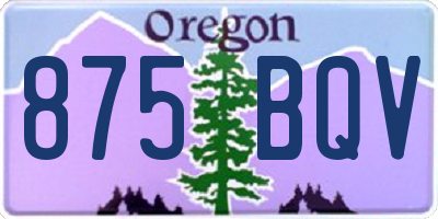 OR license plate 875BQV