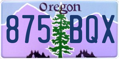 OR license plate 875BQX