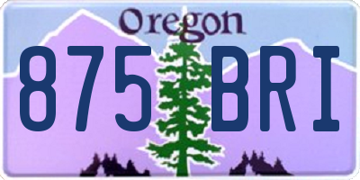 OR license plate 875BRI