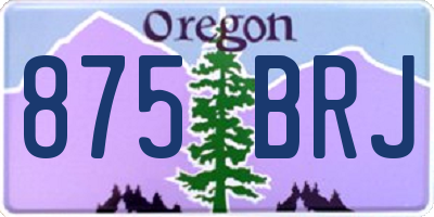 OR license plate 875BRJ
