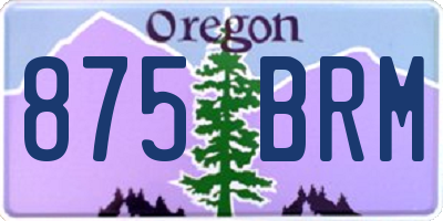 OR license plate 875BRM