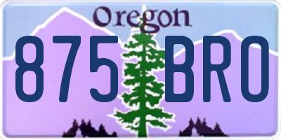 OR license plate 875BRO