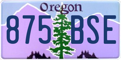 OR license plate 875BSE