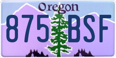 OR license plate 875BSF