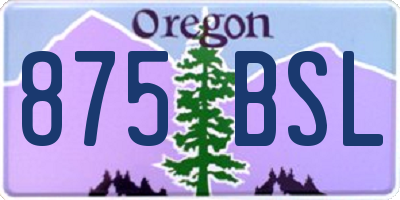 OR license plate 875BSL