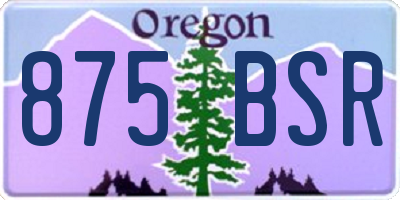 OR license plate 875BSR