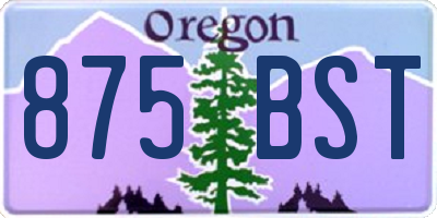 OR license plate 875BST