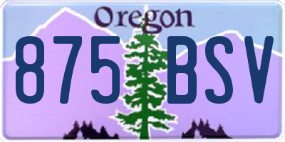 OR license plate 875BSV