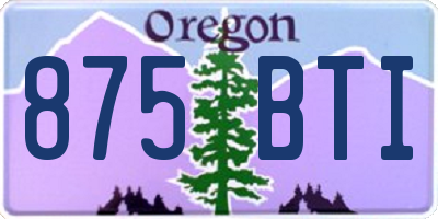 OR license plate 875BTI