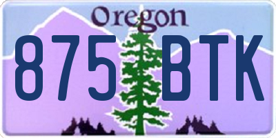 OR license plate 875BTK