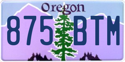 OR license plate 875BTM
