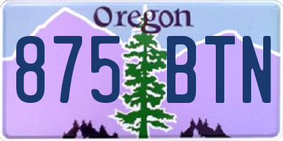 OR license plate 875BTN