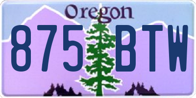 OR license plate 875BTW