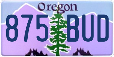 OR license plate 875BUD