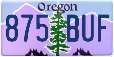 OR license plate 875BUF