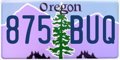 OR license plate 875BUQ
