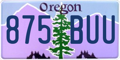 OR license plate 875BUU