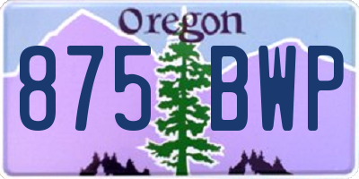 OR license plate 875BWP