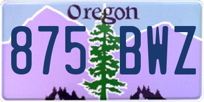 OR license plate 875BWZ