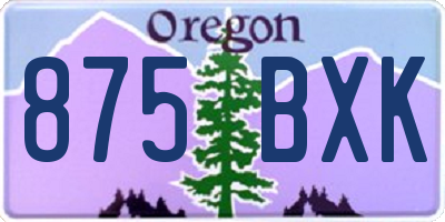 OR license plate 875BXK