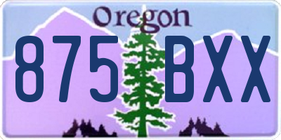 OR license plate 875BXX