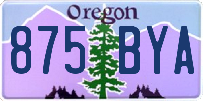 OR license plate 875BYA