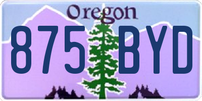 OR license plate 875BYD