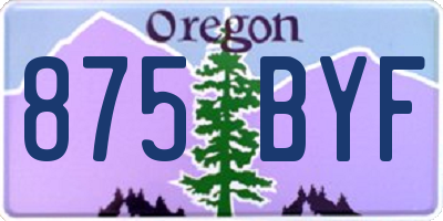 OR license plate 875BYF