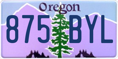 OR license plate 875BYL