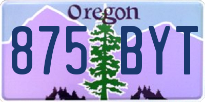 OR license plate 875BYT