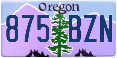 OR license plate 875BZN