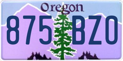 OR license plate 875BZO